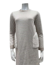 Iora Lingerie Beige/White Striped Sherpa Pockets 100% Cotton Nightshirt