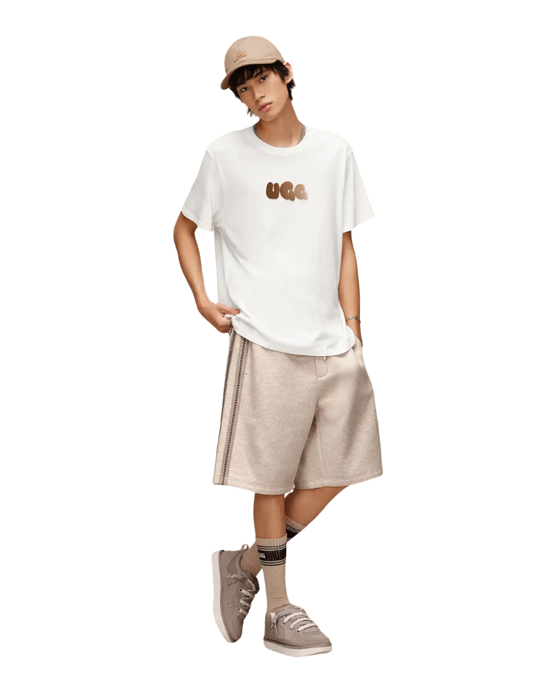 UGG 1176831 Sand Heather/Woodland Josias Varsity Crew Socks Myselflingerie.com