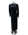 Pen-ky Black Velour Topstitch Button Down Nightgown