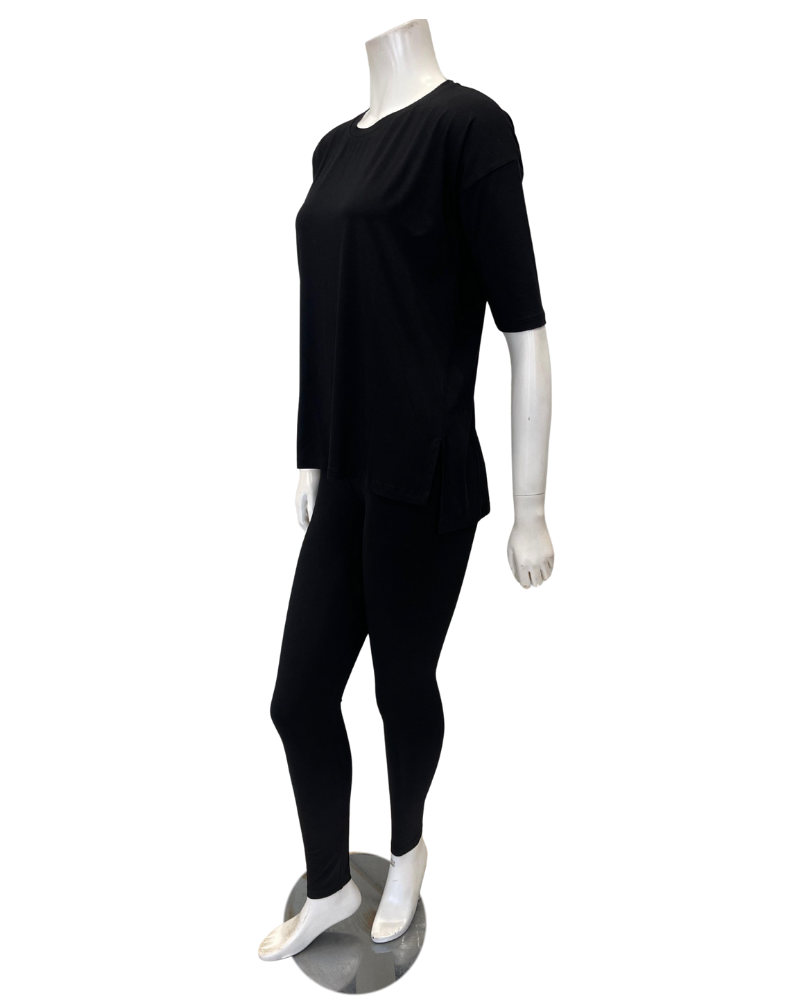 Oh! Zuza M4532 Black Modal Pajamas Set Myselflingerie.com