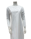 Chicolli N5123 White Debossed Pull On Cotton Nightgown Myselflingerie.com