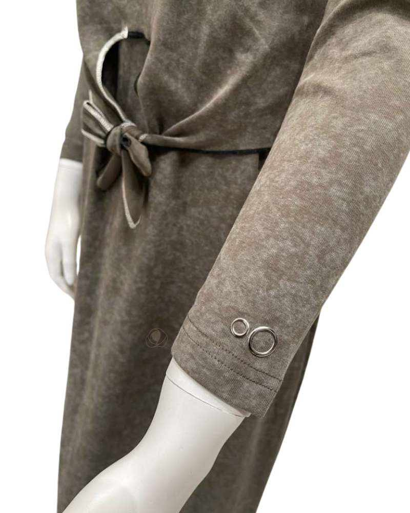 Mega Dreams 357563 Olive Green with Black OO Dream Modal Nursing Nightgown Myselflingerie.com