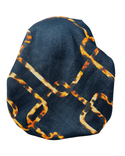 It's Younique PP-GEOAN-GO Gold Geometrical Animal Stripe Shimmer Pre-Tied Bandanna with Velvet Grip Myselflingerie.com