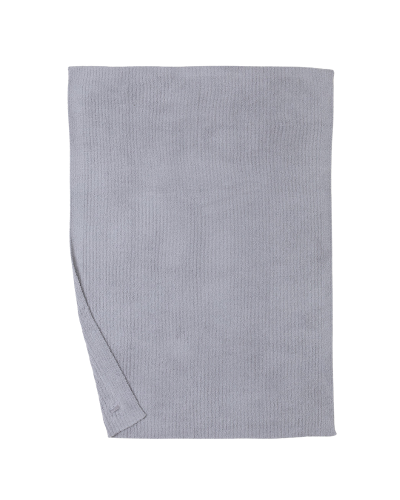 Barefoot Dreams B542 Dove Grey CozyChic Ribbed Throw Myselflingerie.com