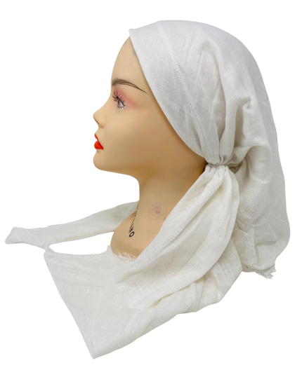 It's Younique OB-SHIM-WH Solid White Shimmer Pre-Tied Open Back Bandanna with Velvet Grip Myselflingerie.com