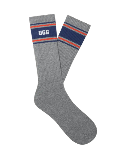UGG 1176831 Grey Heather/Amalfi Josias Varsity Crew Socks Myselflingerie.com