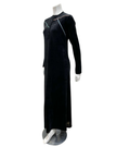 Pen-ky Black Velour Topstitch Button Down Nightgown