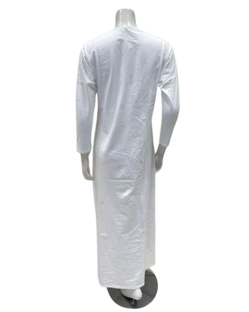 Chicolli N5123 White Debossed Pull On Cotton Nightgown Myselflingerie.com