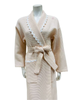 Iora Lingerie 25309C Pale Peach 100% Cotton Waffle Wrap Robe with Trim Myselflingerie.com
