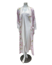 Isayes Lingerie 300347 + 180157 Pink Floral Print Poly Silk Gown & Robe Set Myselflingerie.com