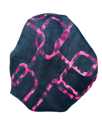 It's Younique PP-GEOAN-PI Pink Geometrical Animal Stripe Shimmer Pre-Tied Bandanna with Velvet Grip Myselflingerie.com