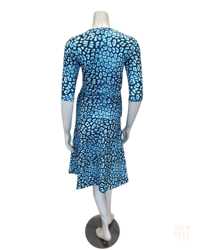 Jackie O'Loungewear 2PC-SWMCV-PC Printed Cobalt Junior Swim Top & Skirt Set Myselflingerie.com