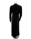 Pen-ky Black Velour Topstitch Button Down Nightgown