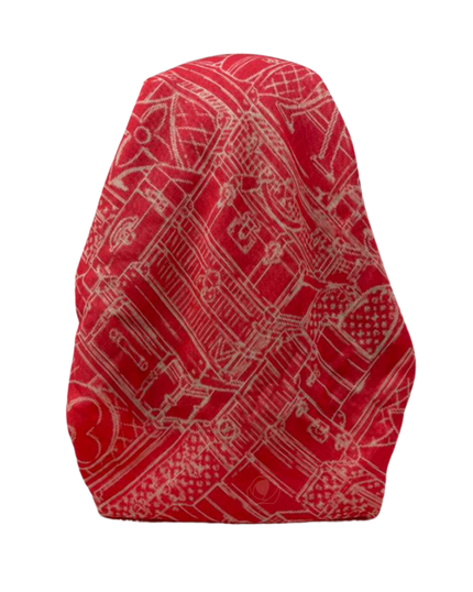 Ahead Coral Stacked Signals Versatile Style Long Tails Open Back Pre-Tied Bandanna