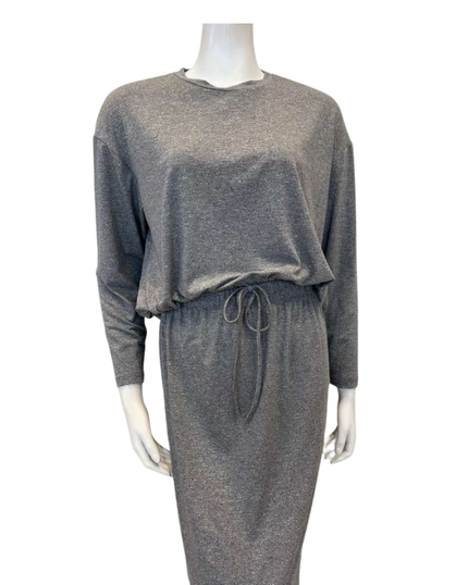 Jackie O' DRWSTRNG-2PC-GRY Grey Drawstring Lounger Top & Skirt Set Myselflingerie.com