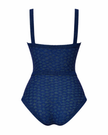 Gottex 26SU115 Navy/Turquoise Scaled Up Knit Square Neck Swimsuit Myselflingerie.com