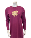 Lunderbeck N5276 Mulberry Embroidered Emblem Pull On Modal Nightgown Myselflingerie.com