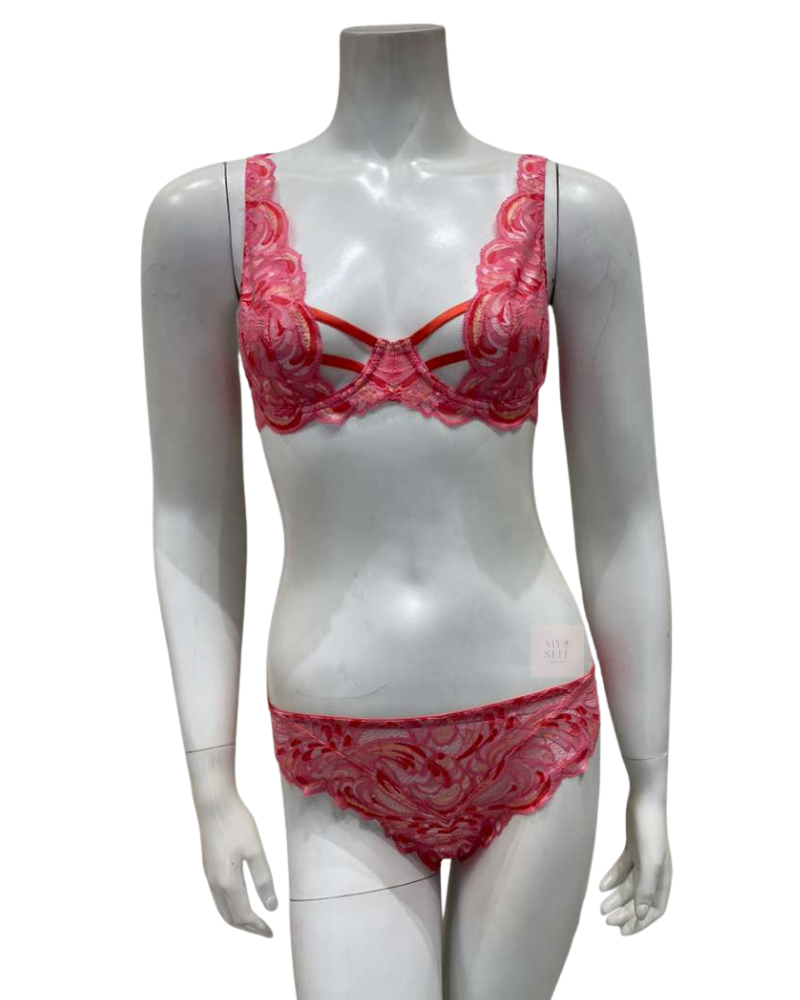 Cosabella LIANE1181 + 0521 Granita Lianella Open Plunge Underwire Bra & Bikini Set Myselflingerie.com