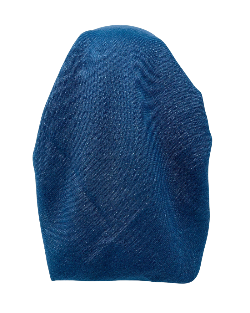 It's Younique OB-SHIM-NY Solid Navy Shimmer Pre-Tied Open Back Bandanna with Velvet Grip Myselflingerie.com