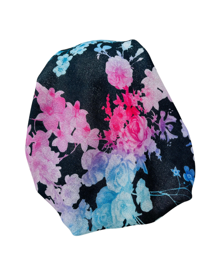 It's Younique PP-FLOR-PK Pink Floral Shimmer Pre-Tied Bandanna with Velvet Grip Myselflingerie.com