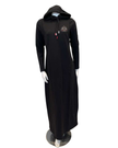 Chicolli LR6090 Black Utility Coverall Nursing Morning Robe Lounger with Hood Myselflingerie.com