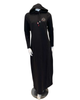 Chicolli LR6090 Black Utility Coverall Nursing Morning Robe Lounger with Hood Myselflingerie.com