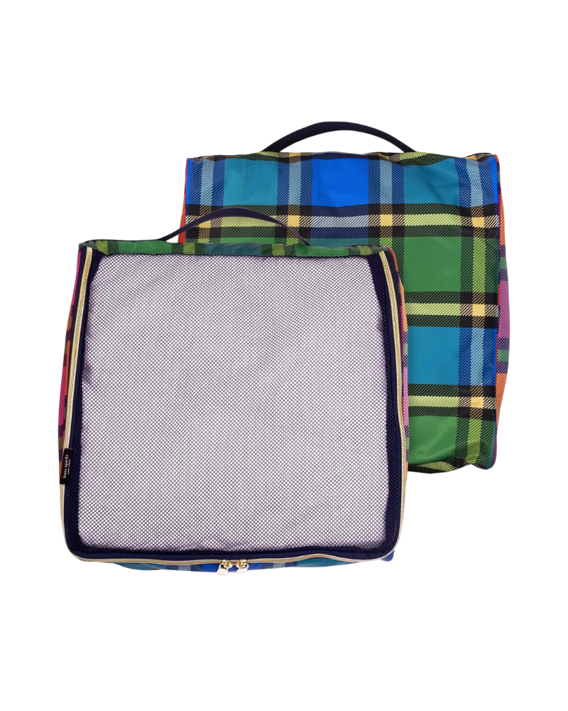 Kate Spade Grand Plaid Duo Packing Cube Set Myselflingerie.com