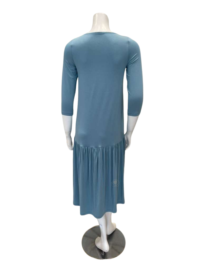 Oh! Zuza Aqua Peasant Style Modal Nightshirt Myselflingerie.com