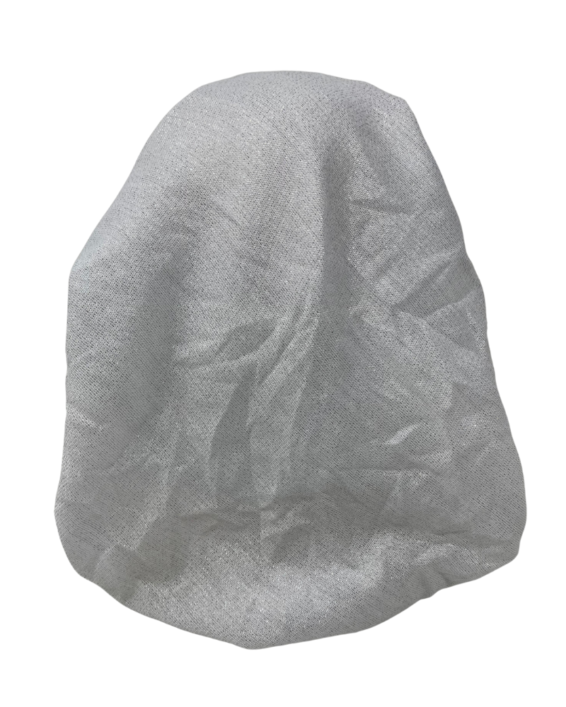 It's Younique OB-BOR-GO White Shimmer Gold Border Pre-Tied Open Back Bandanna with Velvet Grip Myselflingerie.com