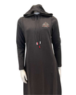Chicolli LR6090 Black Utility Coverall Nursing Morning Robe Lounger with Hood Myselflingerie.com