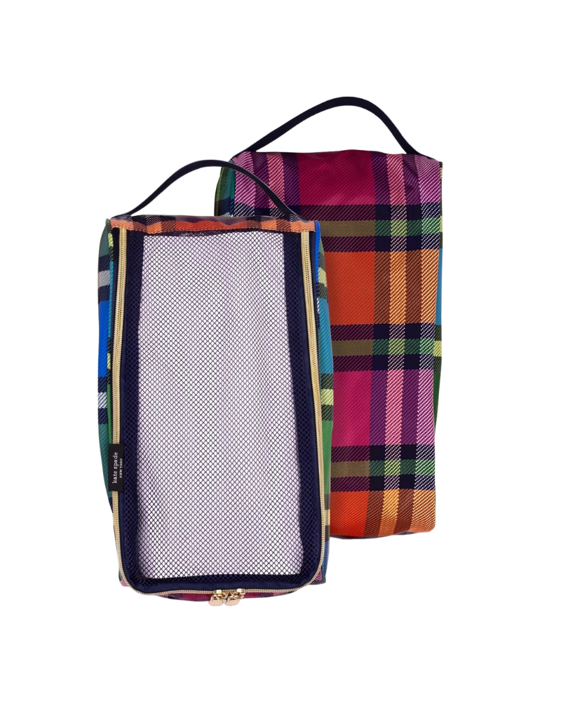 Kate Spade Grand Plaid Duo Packing Cube Set Myselflingerie.com