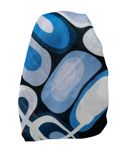 It's Younique OB-KER-BL Blue Kerchief Shimmer Designer Inspired Pre-Tied Open Back Bandanna with Velvet Grip Myselflingerie.com