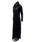 Chicolli LR6090 Black Utility Coverall Nursing Morning Robe Lounger with Hood Myselflingerie.com