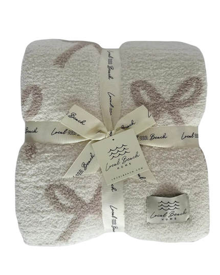 Local Beach BOWCRMSND Cream/Sand Box Luxe Cozy Blanket Myselflingerie.com