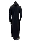 Chicolli LR6090 Black Utility Coverall Nursing Morning Robe Lounger with Hood Myselflingerie.com