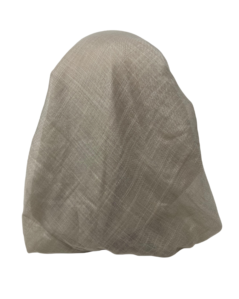 It's Younique OB-SHIM-BE Solid Beige Shimmer Pre-Tied Open Back Bandanna with Velvet Grip Myselflingerie.com