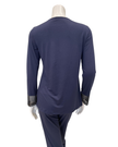Oh! Zuza M4141 Midnight Blue Swirl Design Lace V Neck Modal Pajamas Set Myselflingerie.com