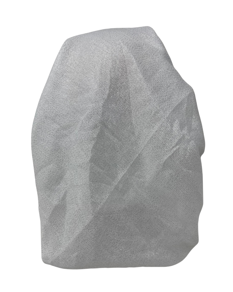 It's Younique OB-BOR-SI White Shimmer Silver Border Pre-Tied Open Back Bandanna with Velvet Grip Myselflingerie.com