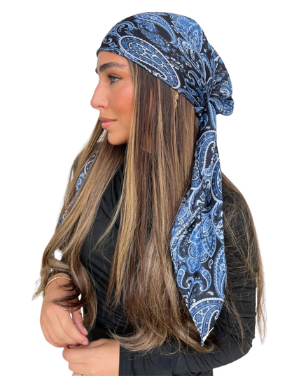 Scarf Bar Midnight Paisley Square Scarf with Invisible Grip Myselflingerie.com