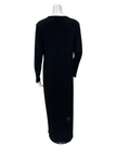 Angelice C-7684 &nbsp;Black with Royal Embroidery V Neck Ribbed Modal Nightgown Myselflingerie.com