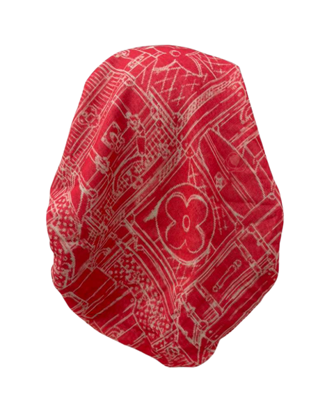Ahead IT2786 Coral Stacked Signals Israeli Style Long Tails Pre-Tied Bandanna Myselflingerie.com