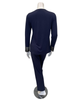 Oh! Zuza M4141 Midnight Blue Swirl Design Lace V Neck Modal Pajamas Set Myselflingerie.com