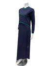 Mega Dreams 357534 Blue and Green Carpet Embroidery Modal Nursing Nightgown Myselflingerie.com