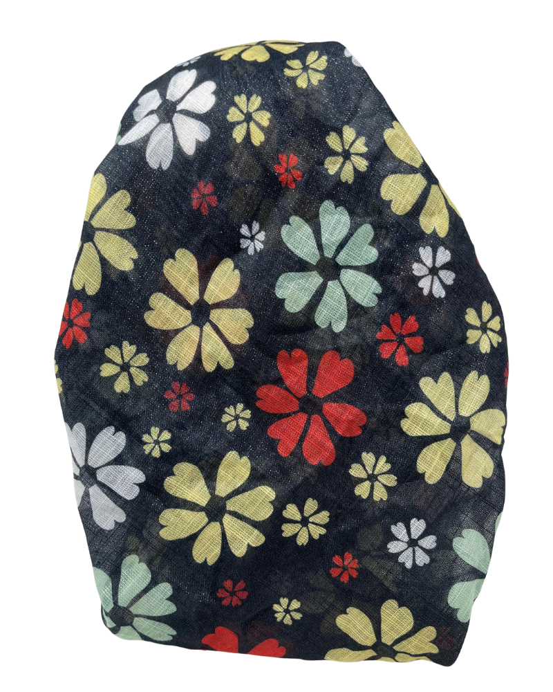 It's Younique OB-FLOR-MU Multicolor Floral Pre-Tied Open Back Bandanna with Velvet Grip Myselflingerie.com