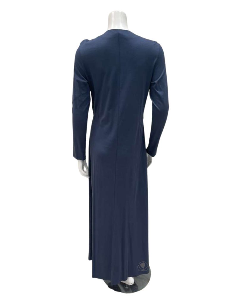 Pen-ky 11905 Blue Topstitch Trim Cotton Blend Nursing Nightgown Myselflingerie.com