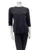 Oh! Zuza V12 V Lace Trim Black Modal Pajamas Set Myselflingerie.com