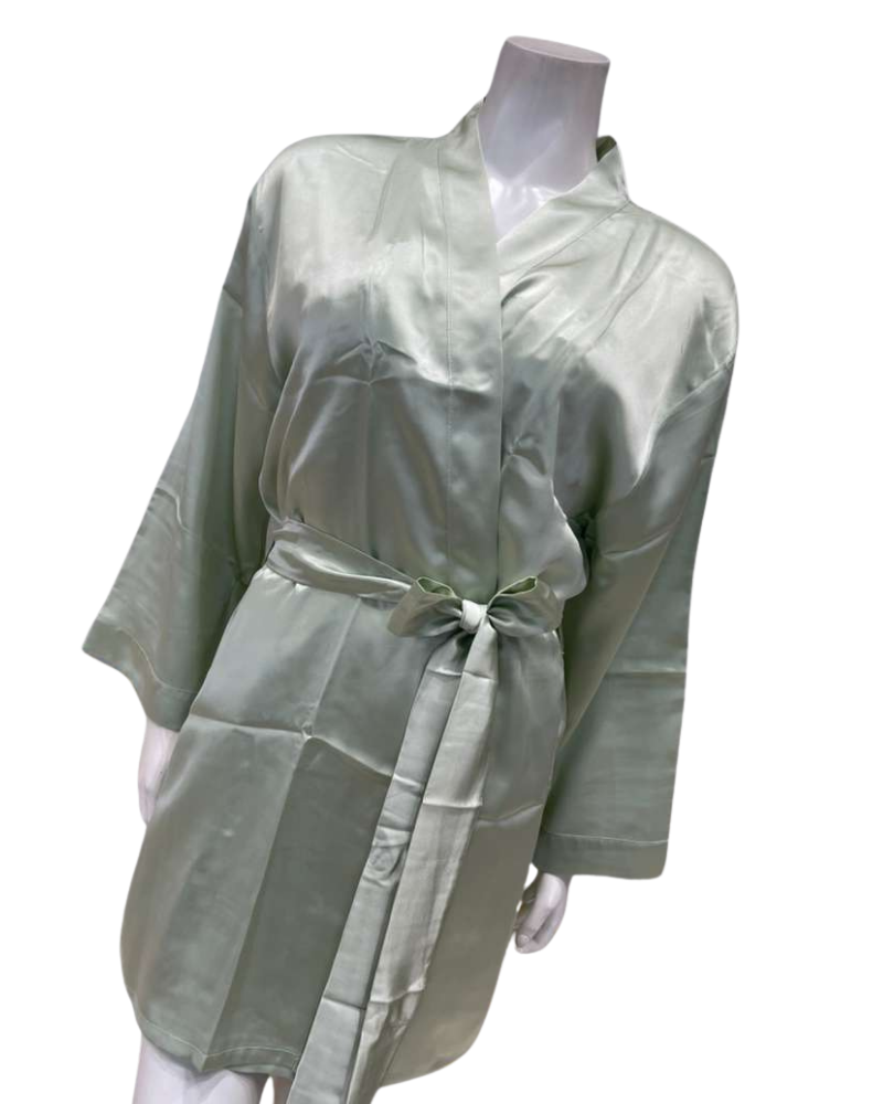 Isayes Lingerie 300351 + 180161 Mint Green Embroidered Chemise & Wrap Set Myselflingerie.com