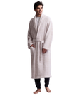 Barefoot Dreams B509 Heathered Stone/White CozyChic Robe Myselflingerie.com