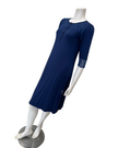 Vanilla Night and Day B49 Marine Blue Lace Button Down Modal Nightshirt Myselflingerie.com