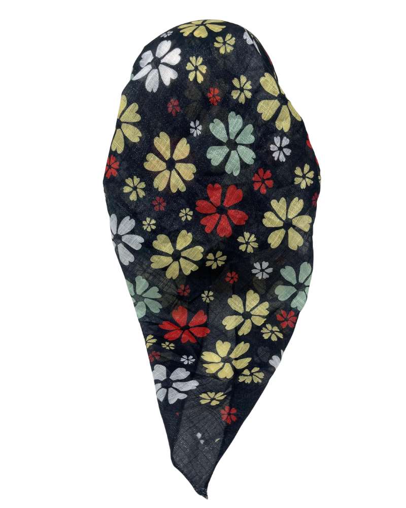 It's Younique OB-FLOR-MU Multicolor Floral Pre-Tied Open Back Bandanna with Velvet Grip Myselflingerie.com